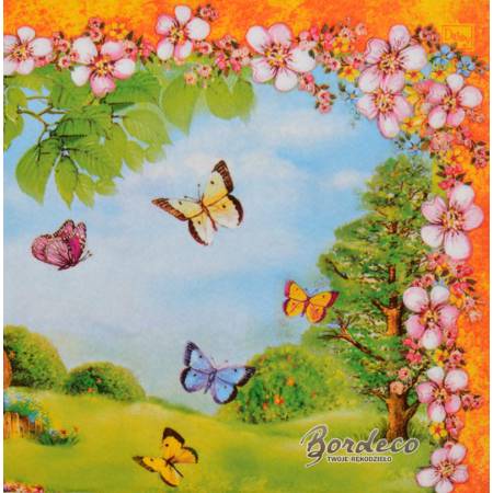 Serwetka decoupage seria DAISY wielkanocna taczka 33x33cm